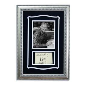 Charles M. Schulz Signed Document Cut with Original Snoopy Doodle