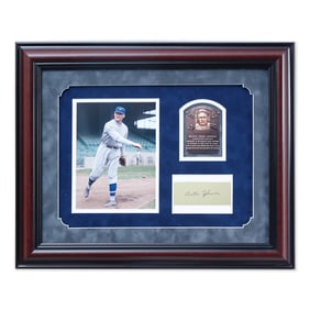 Walter Johnson Signed Document Cut