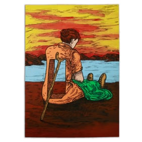 Salvador Dali Mixed Media on Heavy Card Stock (Style of)