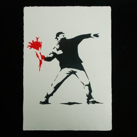 Banksy, "Love Is In The Air (Flower Thrower)" (After)