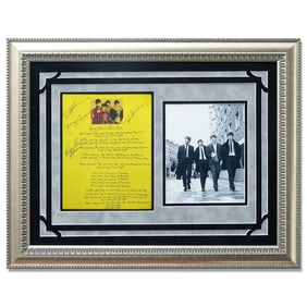 Beatles Signed & Handwritten, "Here Comes The Sun" Lyrics