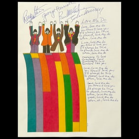 Beatles Signed & Handwritten Lyrics, "Love Me Do"