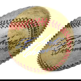 Roberto Clemente Signed Spalding Baseball, Forensically Authenticated: Title: HISTORIC Forensically Authenticated Roberto Clemente Signed Spalding Baseball (Blue Ink, Red Stitches) Offered for auction is an exceptionally rare and historically significant Spalding basebal