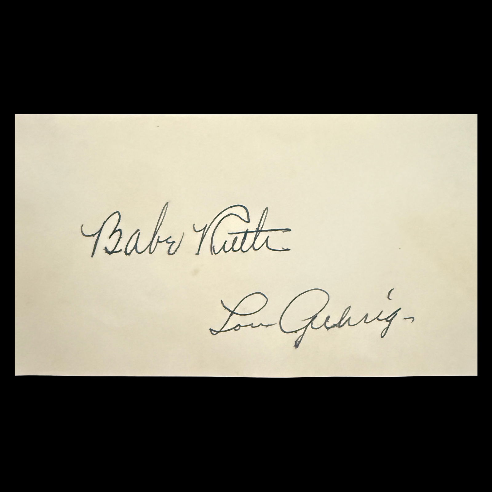 Babe Ruth and Lou Gehrig Signed Document Cut (1 of 5)