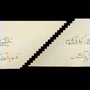 Babe Ruth and Lou Gehrig Signed Document Cut: Title: Babe Ruth and Lou Gehrig Signed Document Cut Description: We are delighted to offer a truly exceptional piece of baseball history—a forensically authenticated document cut signed by two of th