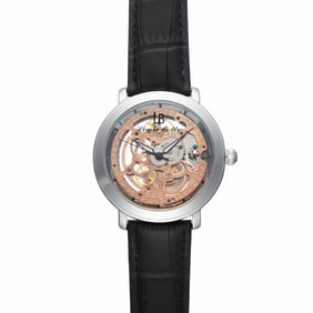 Louis Bolle Automatic Watch – Intricate Skeleton Design with Goldtone Accents
