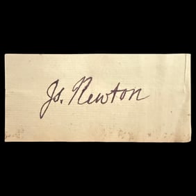 Forensically Authenticated Isaac Newton Signed Document Cut