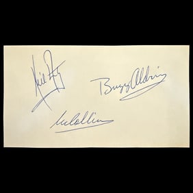 Apollo 11 Crew Signed Document Cut