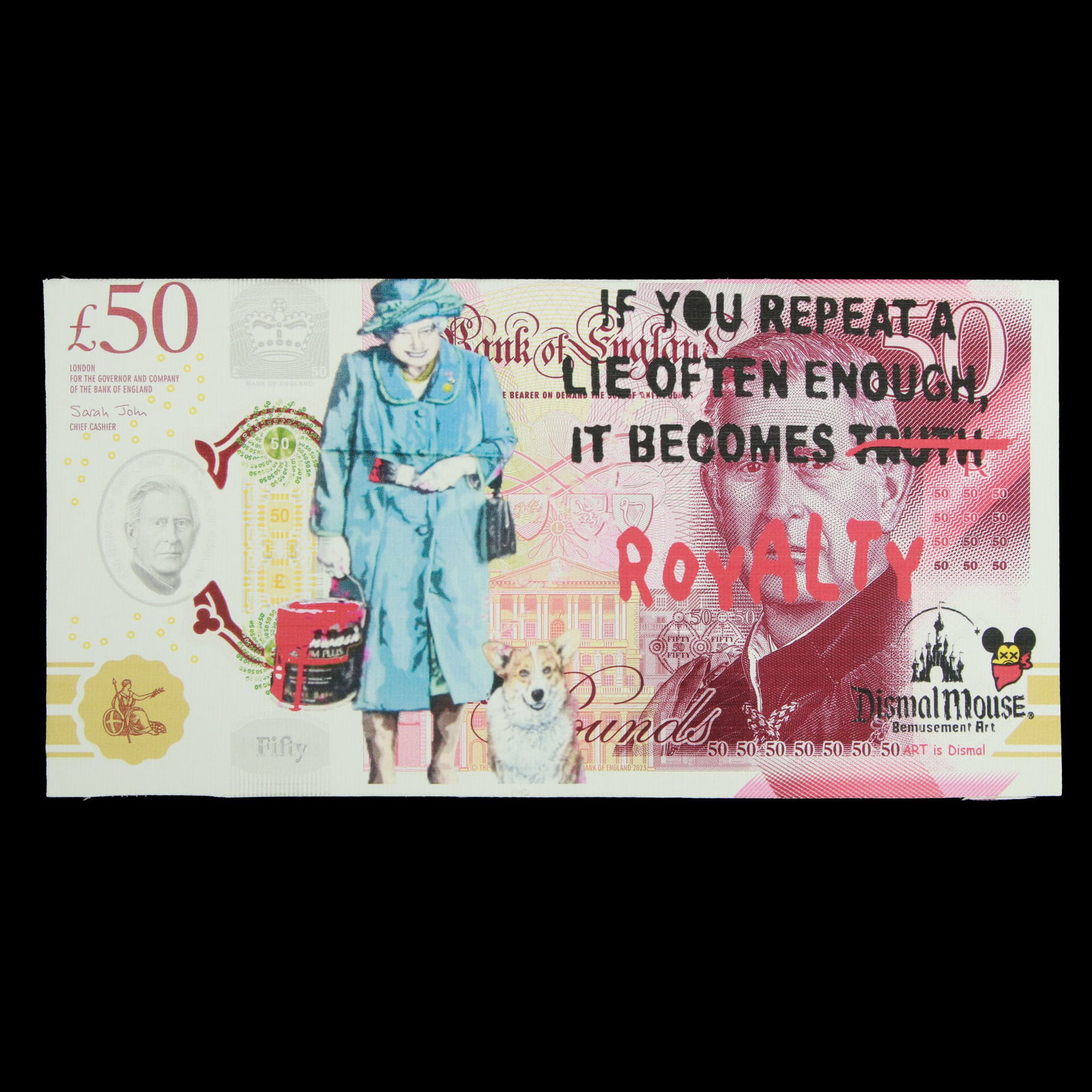 Dismal Mouse Bemusement Art “Dismal Charles – 50 Pound Sterling Note” *Dated 2024 (1 of 5)