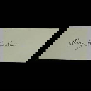 Forensically Authenticated Harry Houdini Signed Document Cut: Title: Forensically Authenticated Harry Houdini Signed Document Cut Description: We present a remarkably rare and invaluable piece of history: a forensically authenticated autograph of Harry Houdini,
