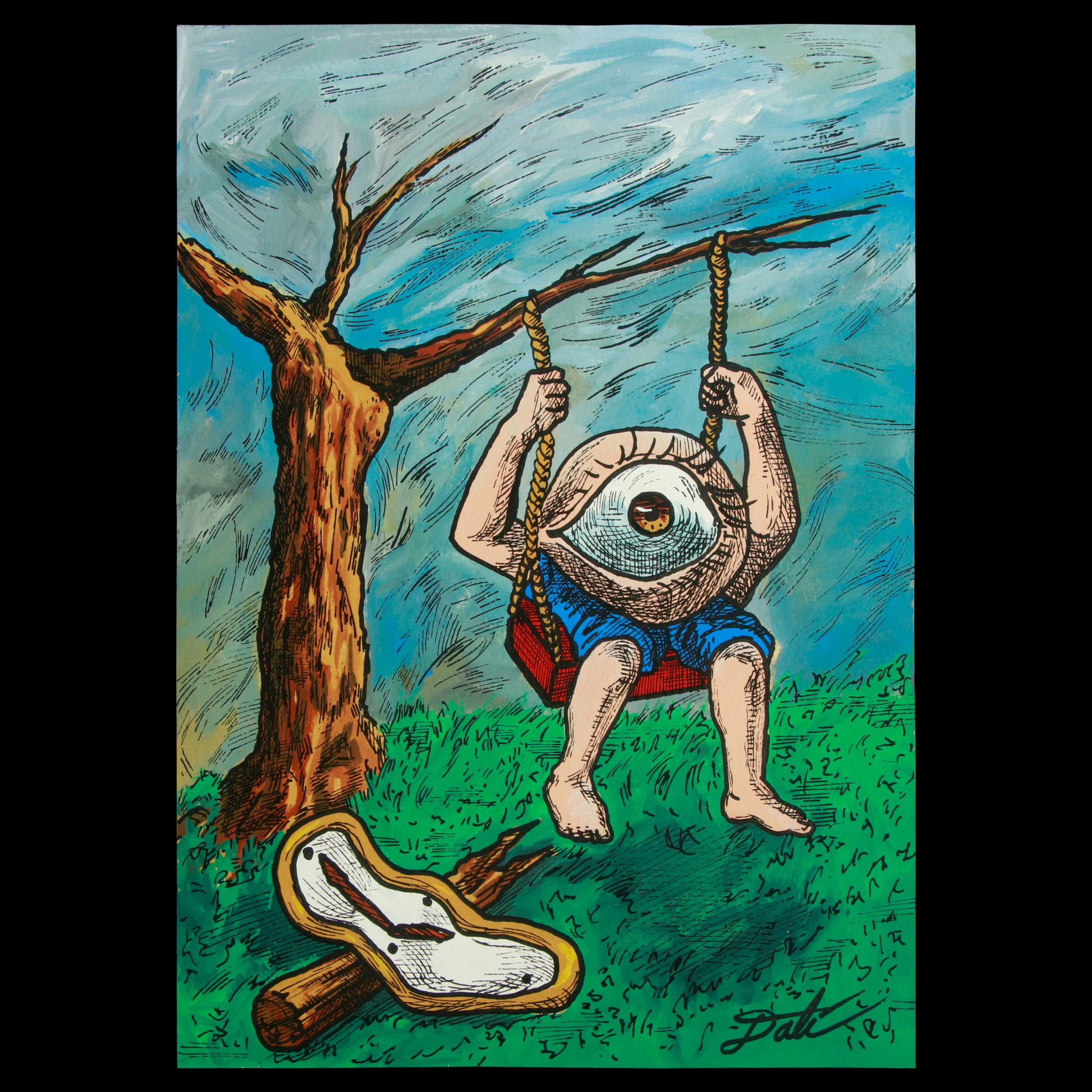 Salvador Dali Mixed Media on Heavy Card Stock (After) (1 of 7)