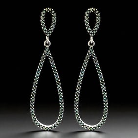 Mesmerizing Teardrop Shaped Marcasite Sterling Silver Earrings