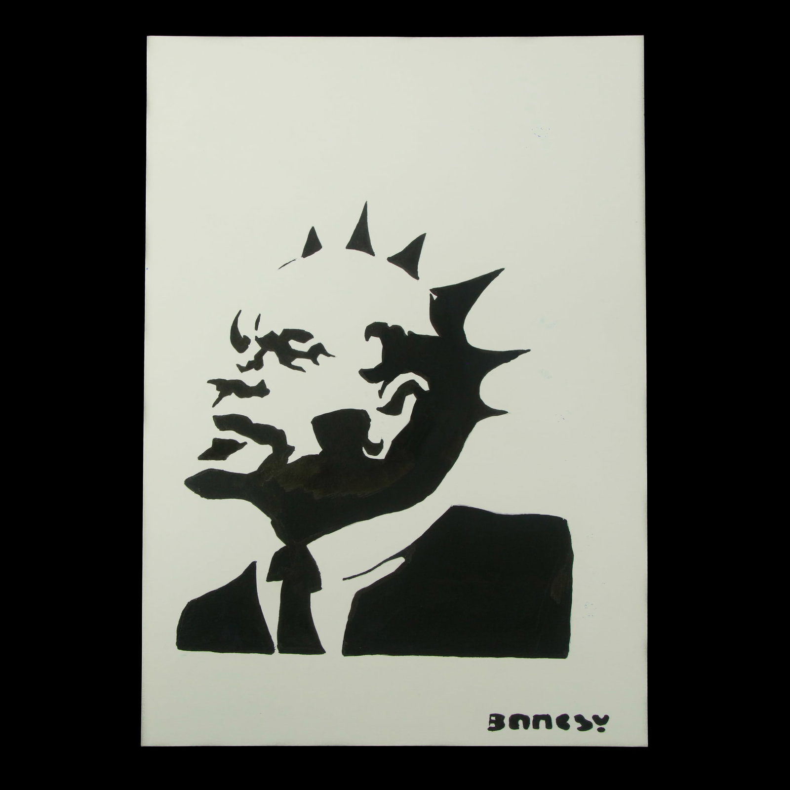 BANKSY: Punk Lenin (Lenin Punk) - Mixed Media: Title: Punk Lenin (Lenin Punk) - Mixed Media style of Banksy Item Details: Medium: Mixed Media Marker Drawing Dimensions: 11.75 x 8.25 inches (Unframed) Provenance: Consigned by a private party from E