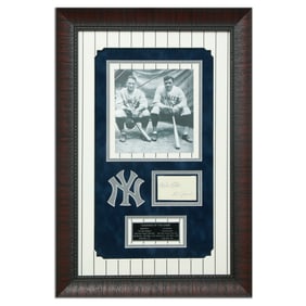 Babe Ruth and Lou Gehrig Signed Document Cut