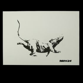 BANKSY: Running Rat - Mixed Media