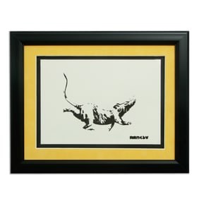 BANKSY: Running Rat - Mixed Media
