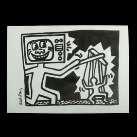 Keith Haring — Television Head and Marionette after