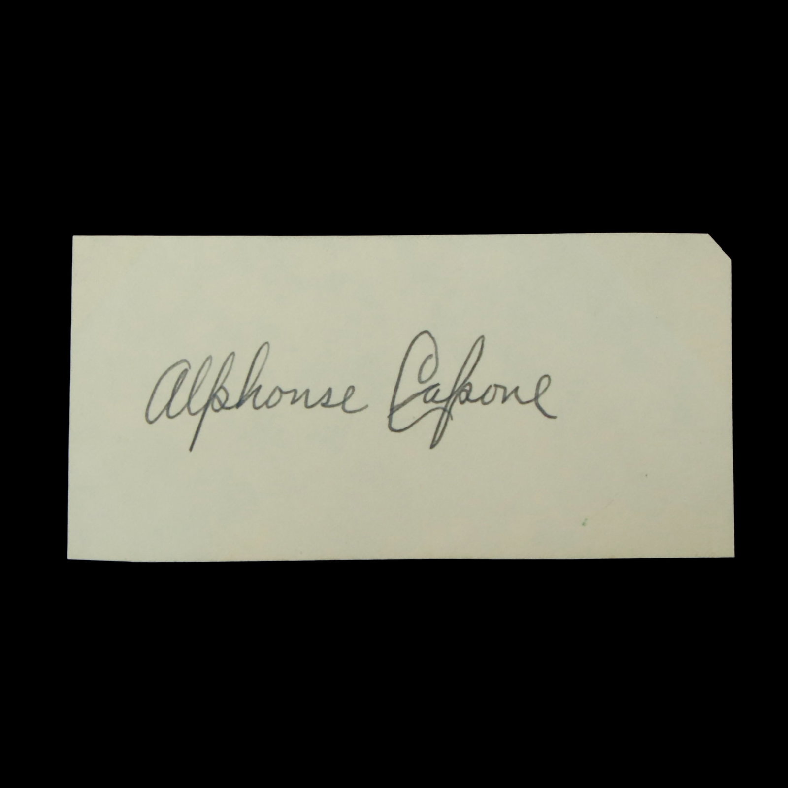 Forensically Authenticated Alphonse Capone Signature on Document Cut (1 of 4)