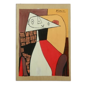 Picasso-Inspired Painting on Paper