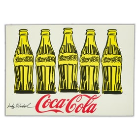 Andy Warhol (After) Five Coca-Cola Bottles Gouache on Paper