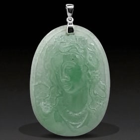 High Relief Sterling Silver Carved Pendant