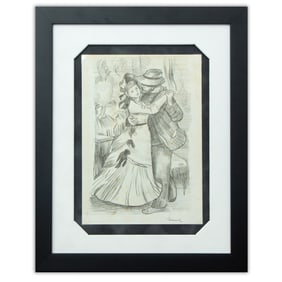 Pierre-Auguste Renoir — Graphite Drawing of "Dance at Bougival (after)