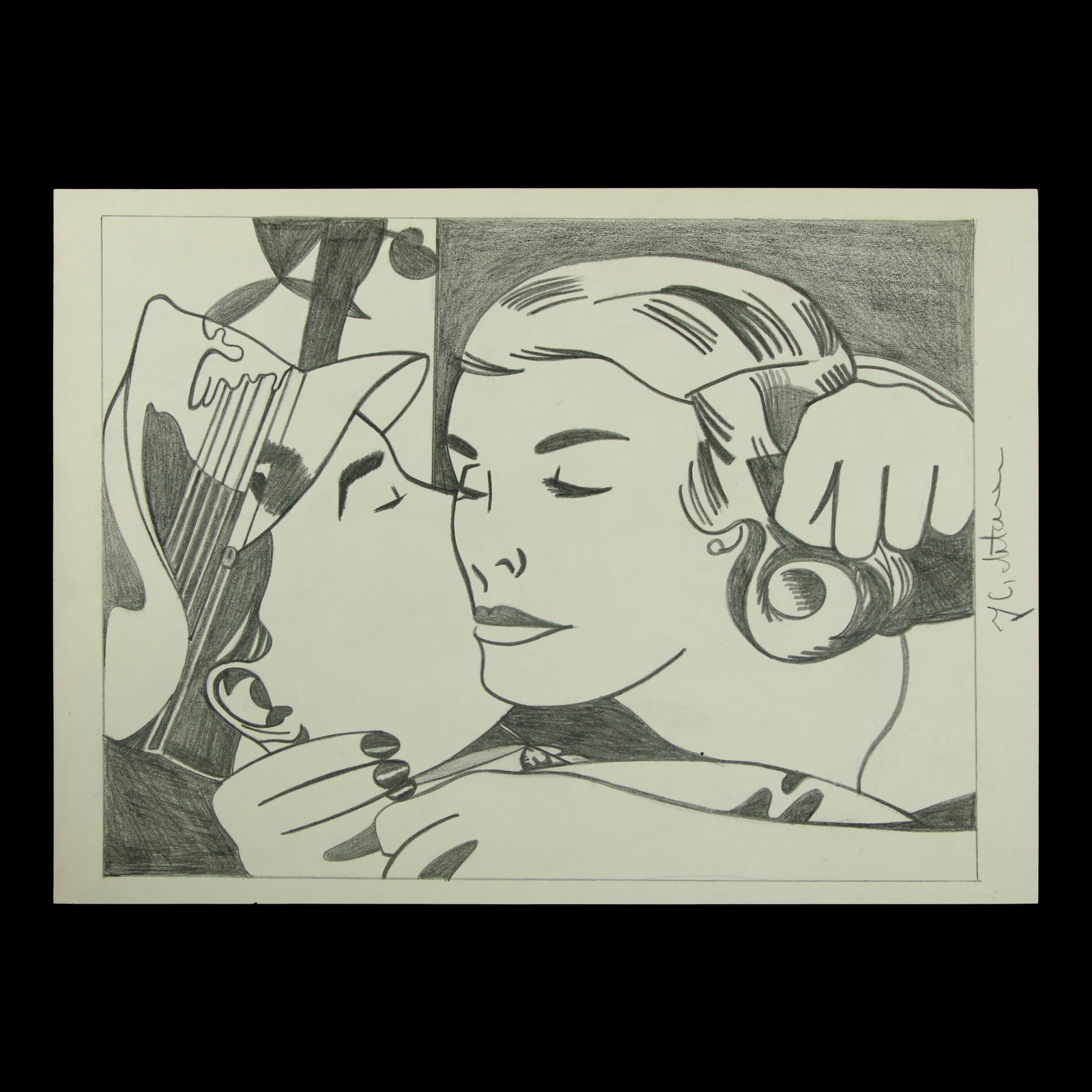 Roy Lichtenstein Graphite Drawing (after) (1 of 8)
