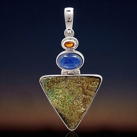 Sterling Silver Pendant with an array of Glamorous Gemstones