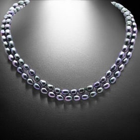 Luxurious 36-Inch Individually Knotted Peacock Pearl Necklace – Timeless Elegance