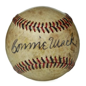 Forensically Authenticated Connie Mack Signed Reach Baseball