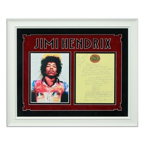 Forensically Authenticated Jimi Hendrix Signed and Handwritten “Purple Haze” Lyrics Page