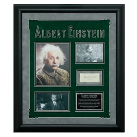 Forensically Authenticated Albert Einstein Signed Document Cut