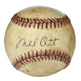 Forensically Authenticated Mel Ott Single-Signed Reach Baseball