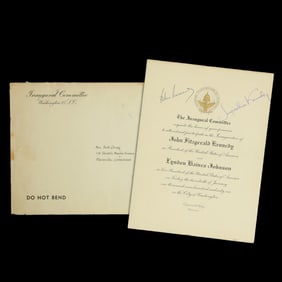 John F. Kennedy and Jacqueline Kennedy Signed Inaugural Invitation
