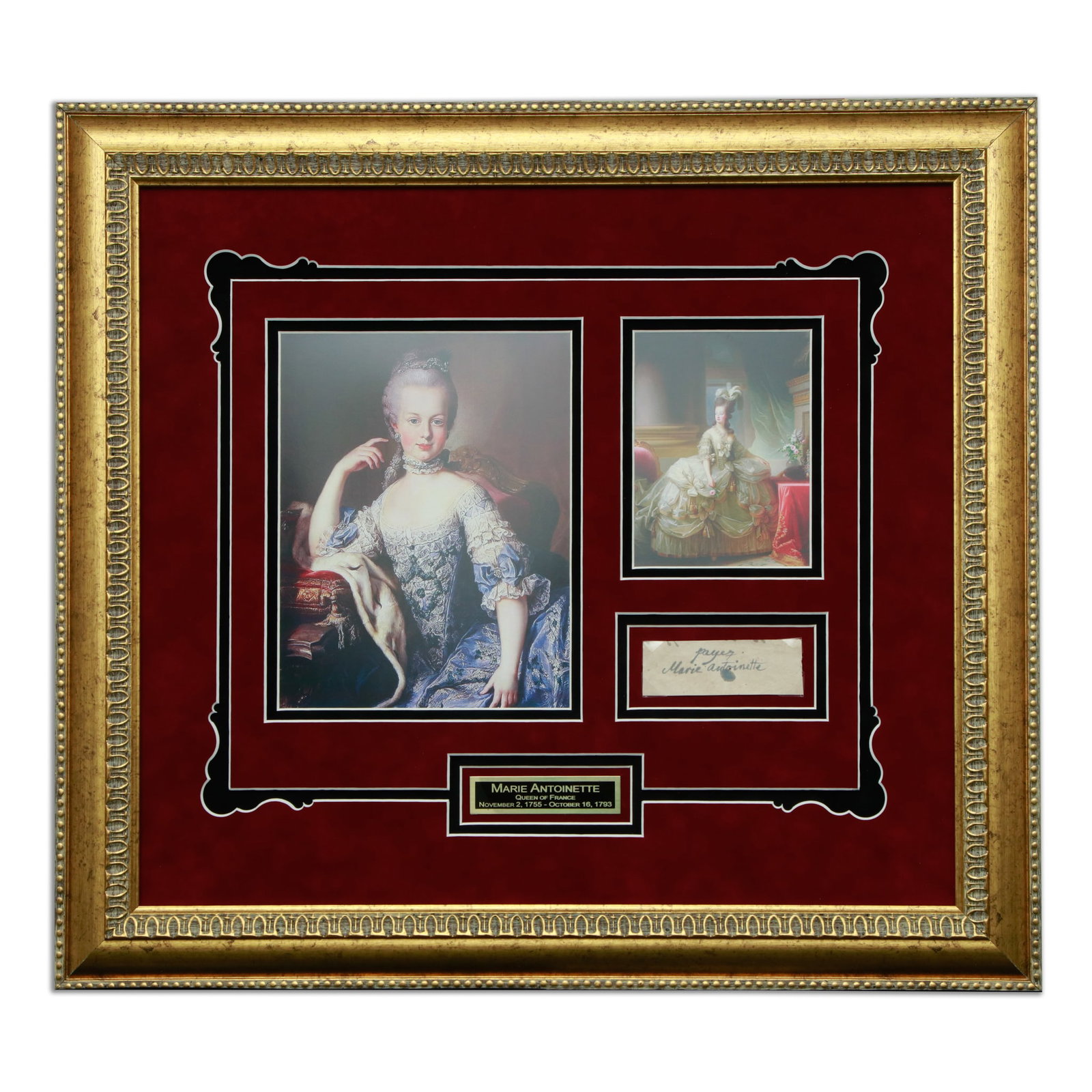 Marie Antoinette Signature on Document Cut (1 of 3)