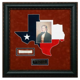 Forensically Authenticated David Crockett Signed Document Cut