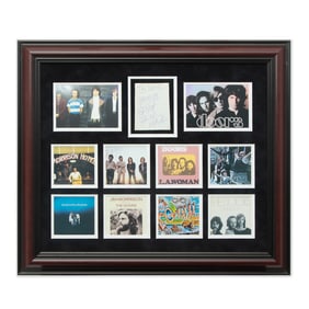 The Doors Fully Signed Document Cut with Band Name Inscription