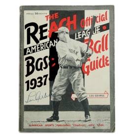 Lou Gehrig Signed 1937 "The REACH Official" Baseball Guide