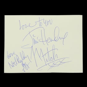 The Jimi Hendrix Experience Fully Signed and Inscribed Document Cut