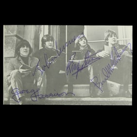 Beatles Signed Black and White Photocard