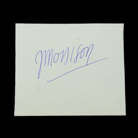Jim Morrison Signed Document Cut