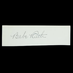 Babe Ruth Signed Document Cut