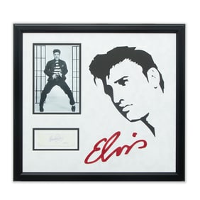 Forensically Authenticated Elvis Presley Signed Document Cut