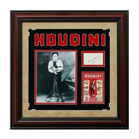 Harry Houdini Signed Document Cut