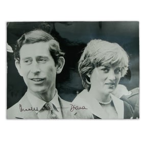 Charles and Diana Signed Black and White Photograph