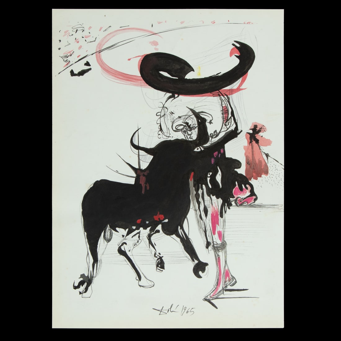 Salvador Dalí, “Matador and Bull” (1965) Mixed Media on Paper (after) (1 of 6)