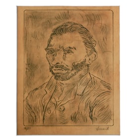 Vincent Van Gogh Charcoal Self-Portrait (after)