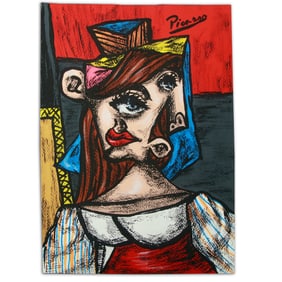 Picassoesque Portrait of a Woman with Cyclopean Gaze