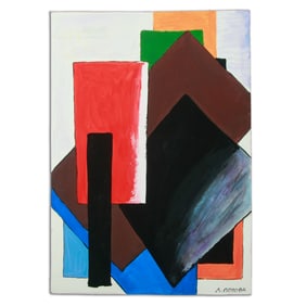 Lyubov Popova Painting of Porcelain, "Cup and Saucer" (1921)