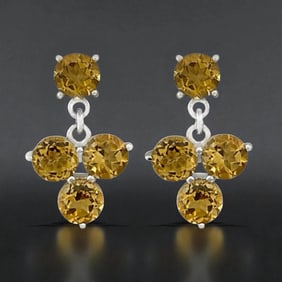 Stunning Citrine Sterling Silver Earrings